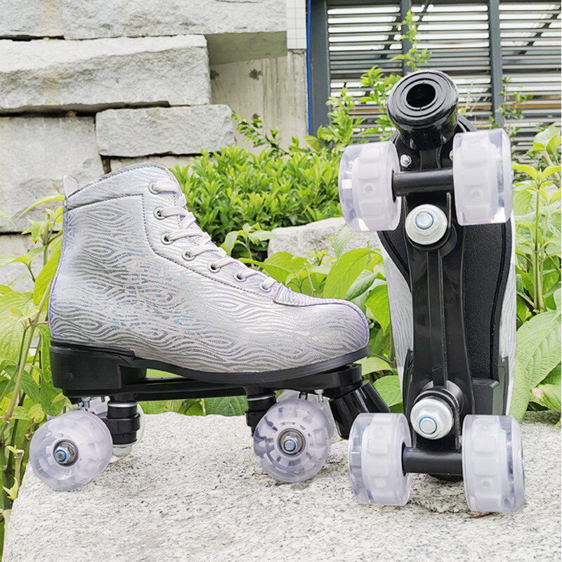 成人溜冰场高级溜冰鞋双排轮四轮旱冰鞋男女轮滑鞋初学者