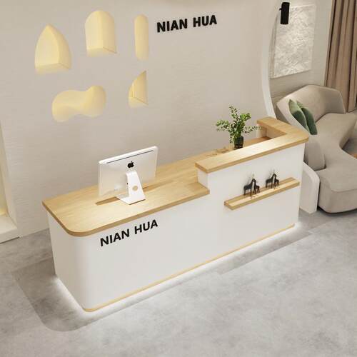 简约现代服装店收银台店铺小x型吧台美容院会所理发店前台收银吧