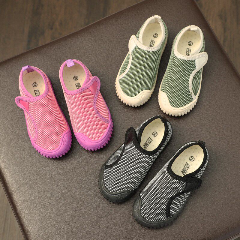 儿童布鞋男童学步鞋防掉宝宝室内鞋幼儿园网鞋软底小童鞋网面透气