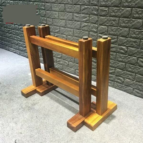 实木工字支架胡桃木大板茶餐桌腿配套桌脚架定制桌子腿大理石台面