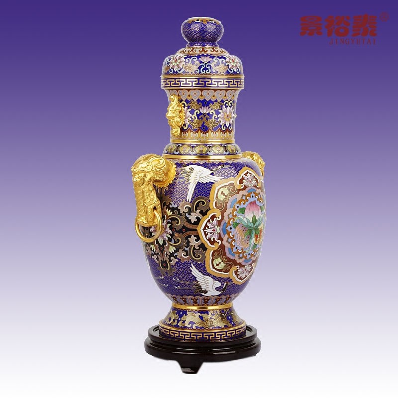 景泰蓝花瓶摆件吉福垒铜胎客厅装饰商务外事送老人生日礼品工艺品