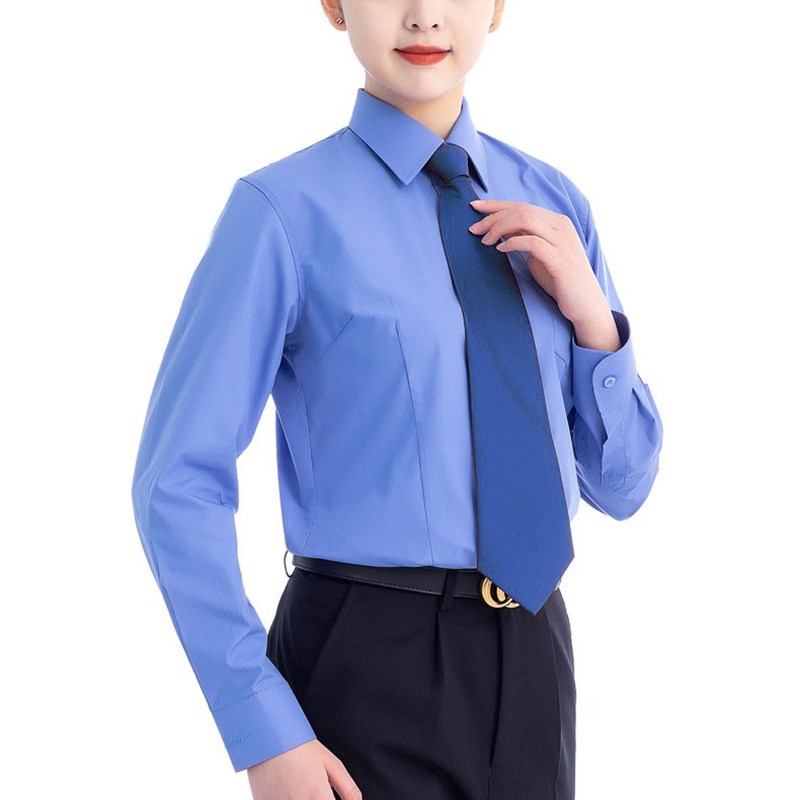 检察蓝色衬衣蓝色长袖衬衣白色衬衣夏装春装工装工作服