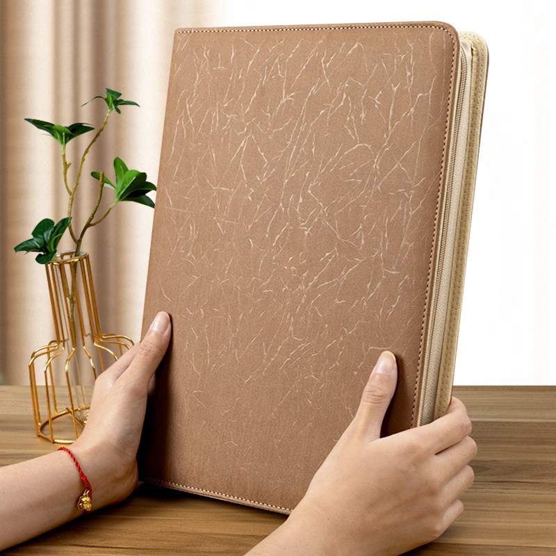 a4名片收纳册大容量拉链包2025年成人商务卡包男多功能收纳包展会