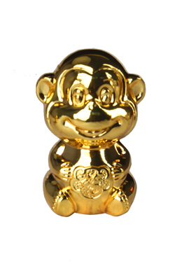 鎏金色铜生肖猴摆件 铜生肖猪摆件 铜 猴 猪摆件 底部可打开