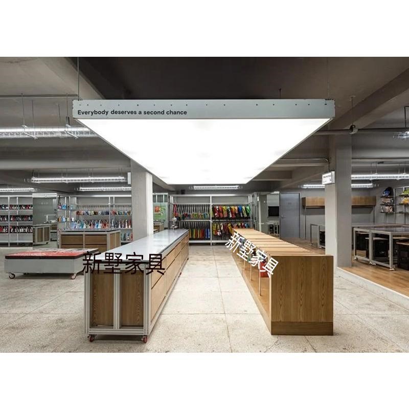 简约铝型材流水台摆台吧台桌收银台店铺展示柜台前台接待台定制