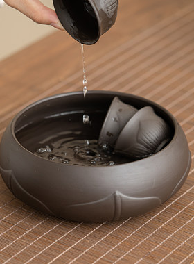 紫砂茶洗缸紫砂茶洗水q盂洗茶缸水洗洗茶具盆茶渣缸茶具洗茶杯盆