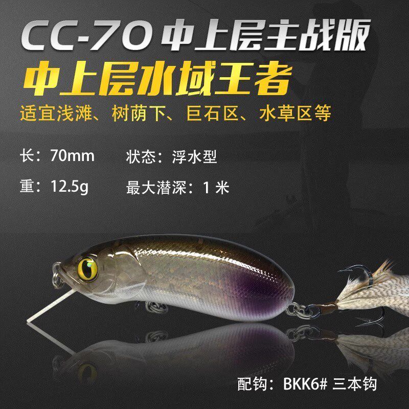 CC60/CC50/CC70摇滚小胖子沉水浮水米诺路亚饵翘鳜鲈假饵