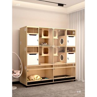 宠物店狗笼子狗别墅猫狗一体柜泰迪犬狗房狗狗寄养柜实木狗展示柜