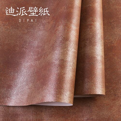 2024新款卧室背景墙奥斯龙无纺布墙纸橘红色斑驳美式素色纯色壁纸