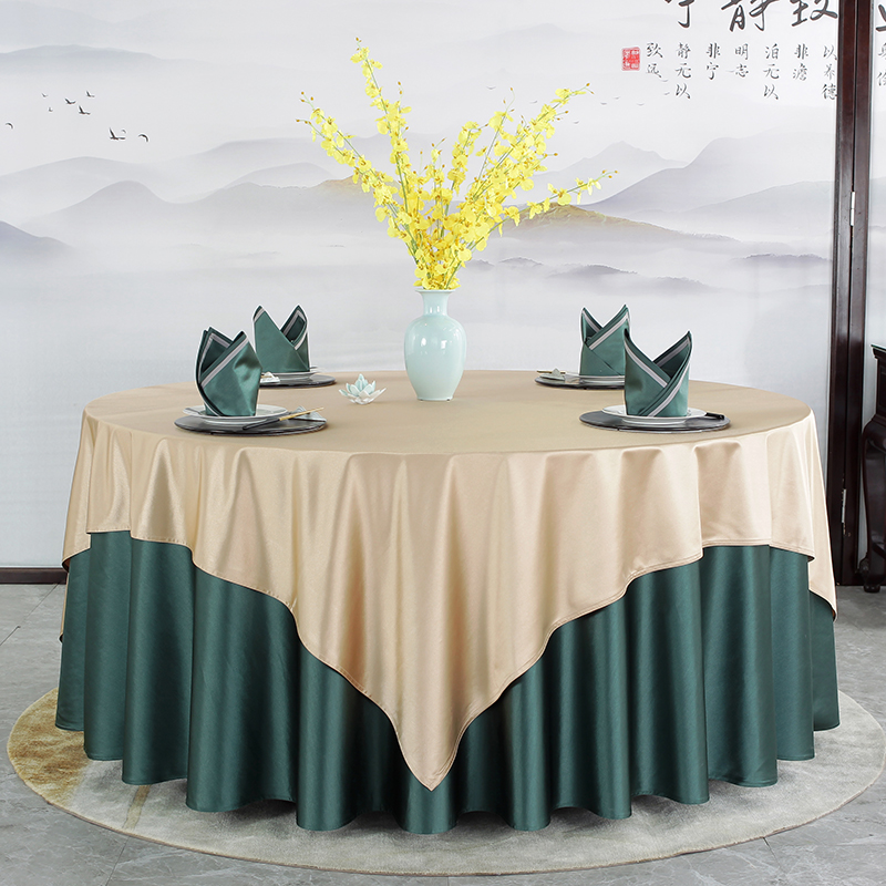 圆形餐桌台布加厚酒店大圆桌桌布布艺饭店宴会圆桌餐布餐厅桌布
