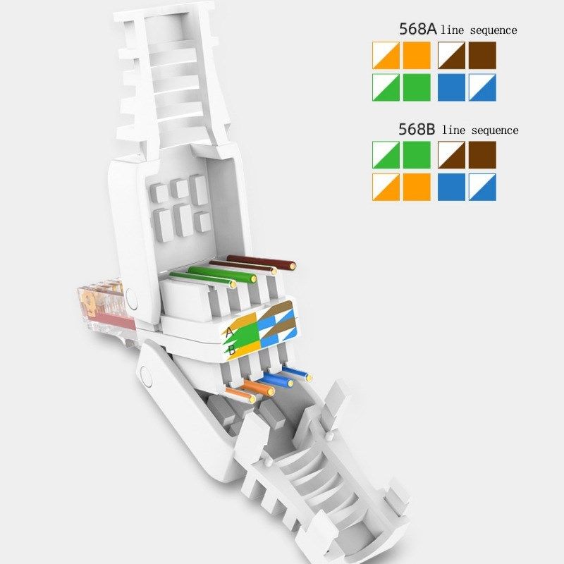 免压水晶头免网线钳水晶头免钳免打快速接网线对接头水晶头免压