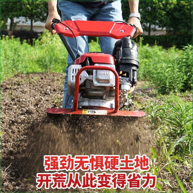 新款微耕a机小型汽油开沟水田旋耕机家用四冲程松土锄草翻地轻型