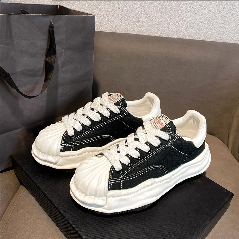 三原康裕溶解鞋男款女增高板鞋夏季透气情侣厚底帆布鞋百搭小白鞋