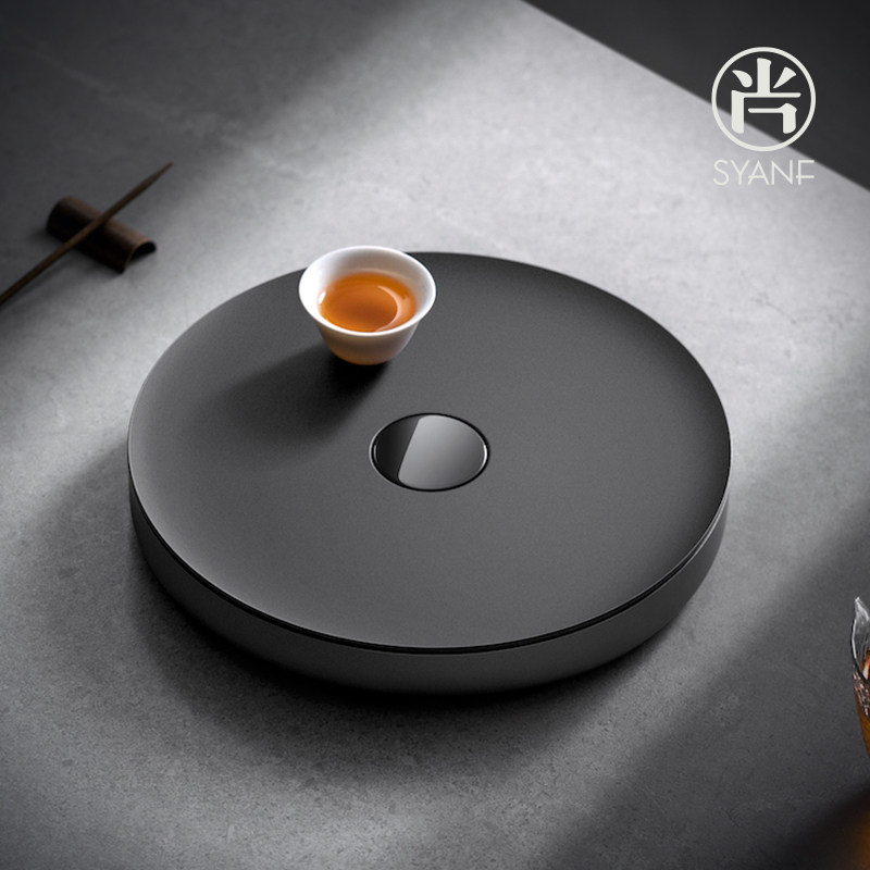 茶几茶盘小d型家用干泡茶托盘蓄水圆形储水式茶海茶托盘小茶台家