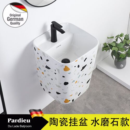 方形个性洗手盆一体陶瓷挂盆阳x台洗漱台小号水磨石酒店KTV洗脸盆