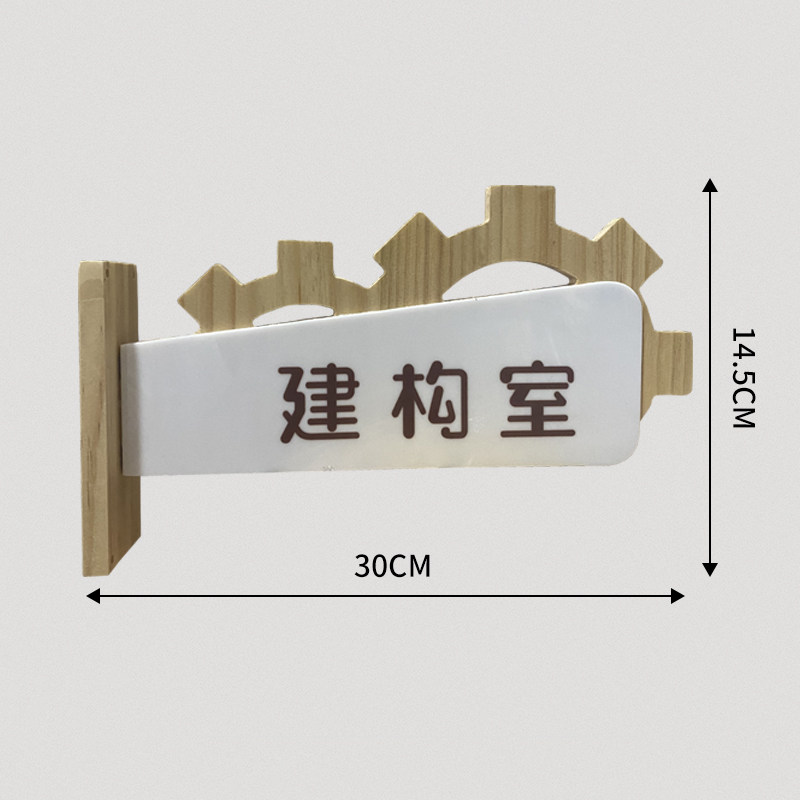 定制学校幼儿园科室门牌班级牌教室办公室双面可更换立体木质挂牌
