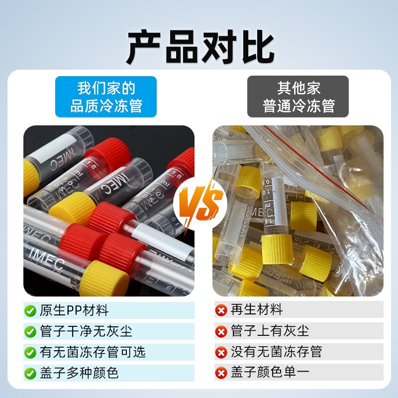 塑料冻存管0.5/1.5ml/2ml/1.8ml 5ml 10ml冷冻管样品管 分装瓶 样