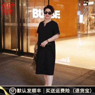 向红同学大富婆女装 连衣裙LYQ0115 2025夏秋款 微胖MM休闲百搭长款