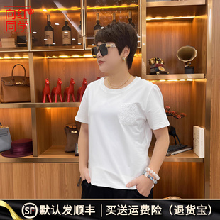 上衣TX002 向红同学女装 2025早春夏款 简约百搭薄款 纯棉弹力T恤大码