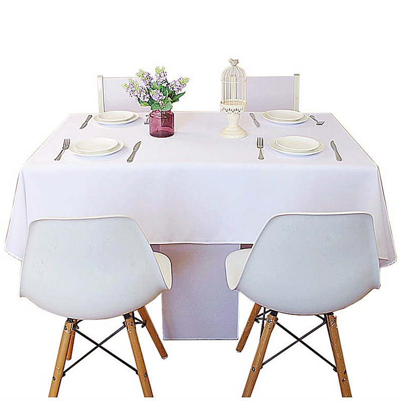 白色桌布台布长方形防水酒店餐厅圆桌方桌会议餐布布艺纯色布定制
