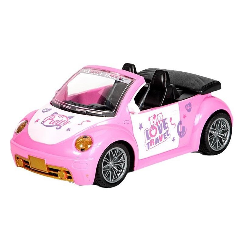 小女孩遥控汽车玩具充电动粉色卡通越野车敞篷模型漂移儿童礼物