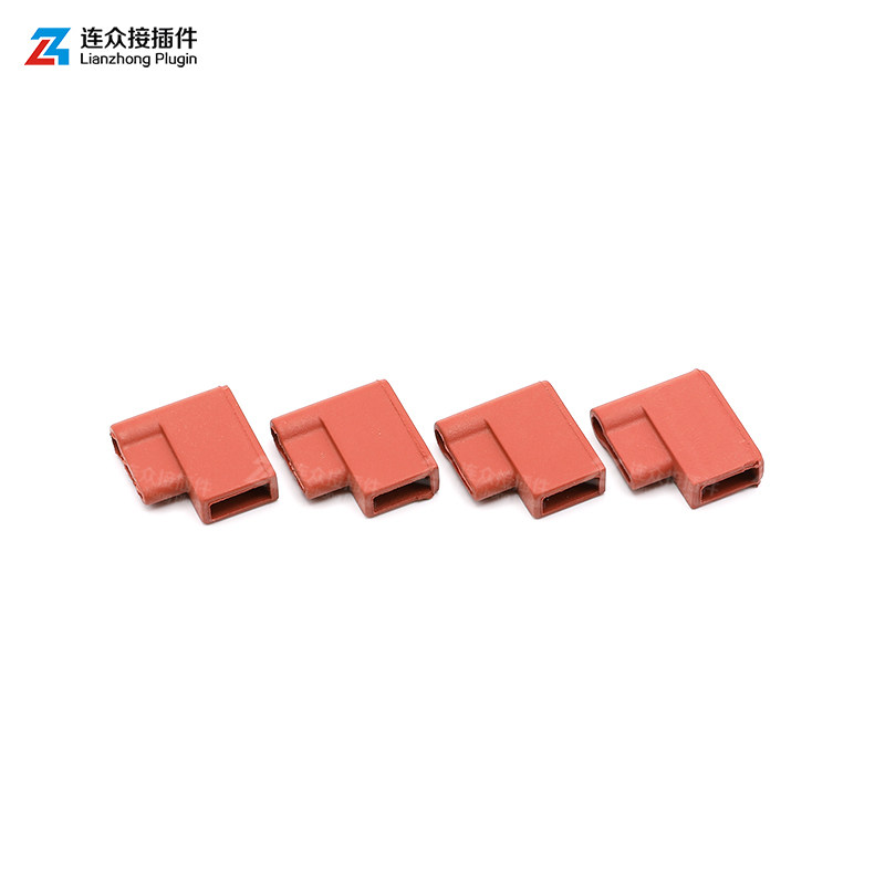 4.8插簧硅胶护套6.3耐高温旗形L型护套250弯脚护套187白色棕色