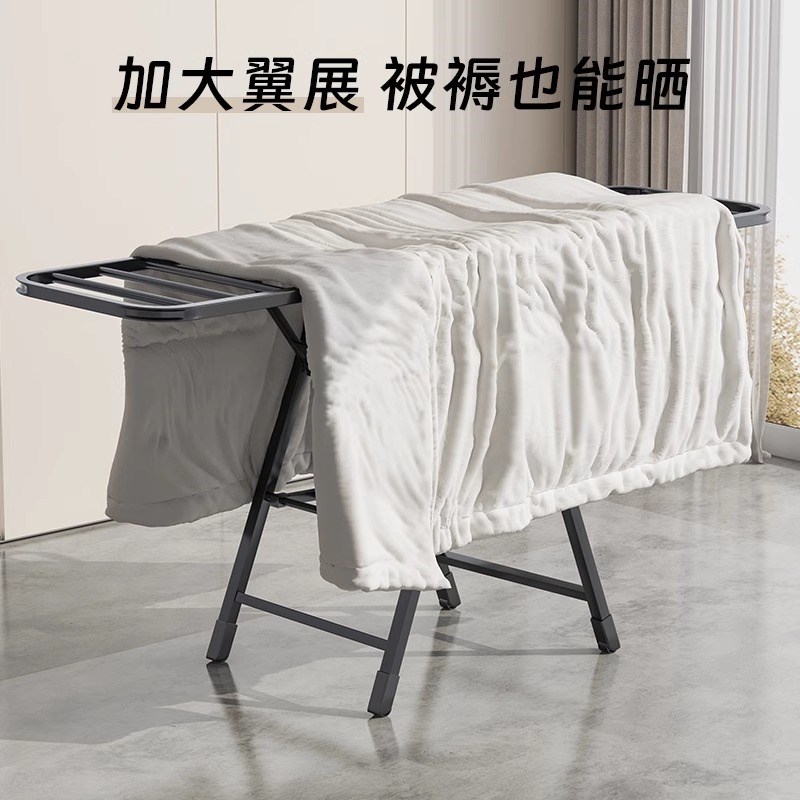 免安装家用落地式晾衣架阳台室内外晾衣杆可移动多功能折叠晒衣架