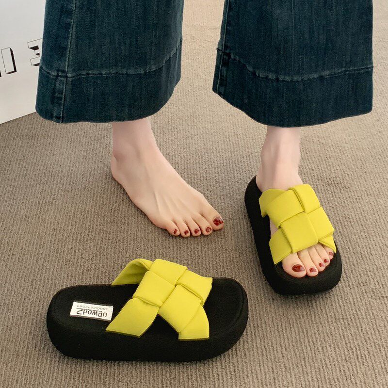 绝美厚底增高凉拖鞋女夏外穿2025新款不累脚高级感沙Y滩度假一字