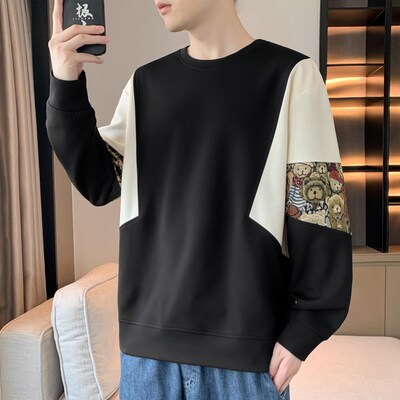 YPY111111黑色加肥加大男士.T恤春秋款