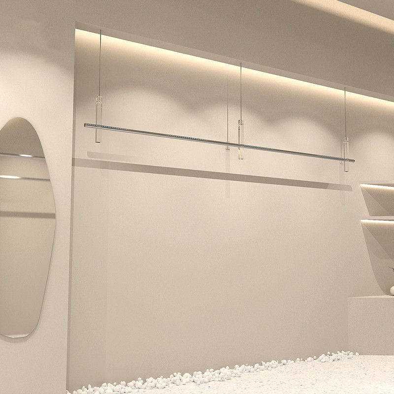 服装店展示架亚克力不锈钢吊顶挂衣架钢丝挂衣杆橱窗吊架陈列道具,商业/办公家具,服装展示架,淘宝优惠券,粉丝福利购,淘宝优惠卷