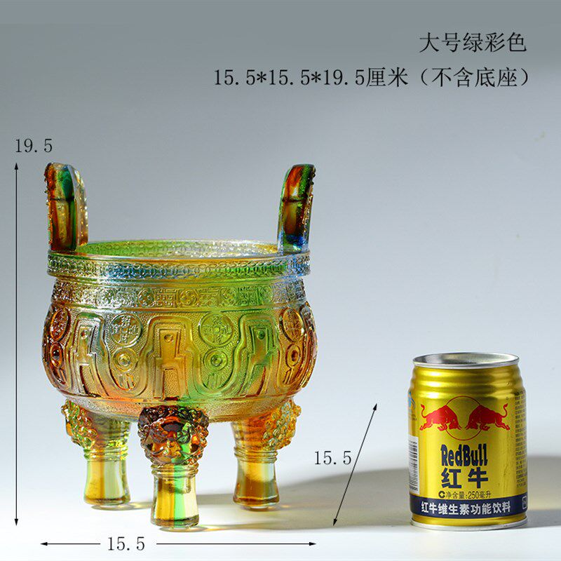 琉璃鼎摆件工艺品大克鼎开业礼品公司庆典礼物摆件三足圆鼎