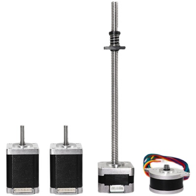 VORON 0.1 电机四件套 NEMA14/17电机饼状圆形机T8*8丝杆电机带线
