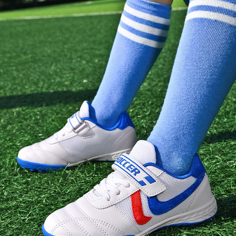 儿童青少年男女魔术贴足球鞋小学生男童碎钉训练鞋人造草地