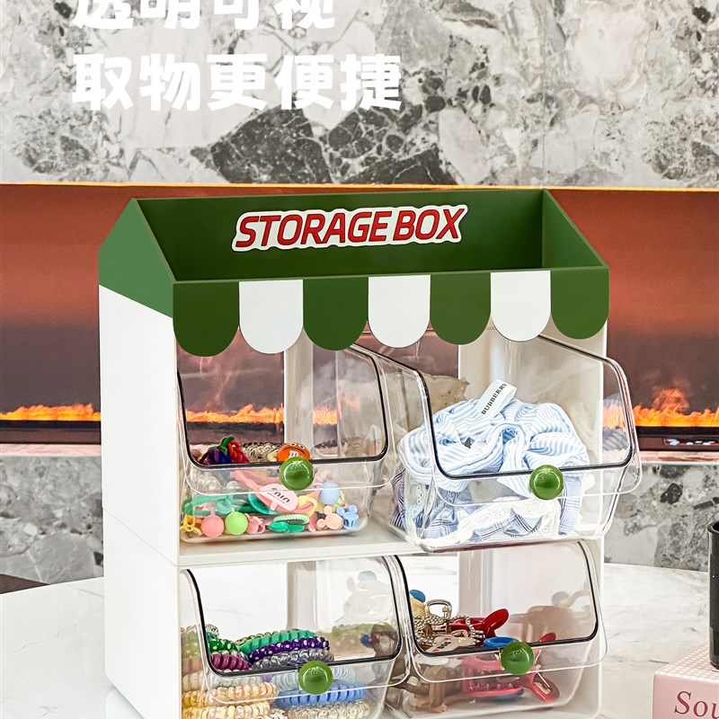 儿童发饰收纳盒小女孩皮筋发夹发圈发饰多层抽屉式储物盒子首饰盒