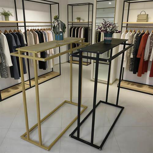 现代简约加厚服装展示架落地式可拆装服装店专用挂衣Y架双排侧挂