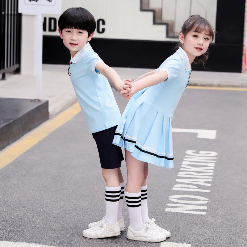 幼儿园园服英伦学院风班服夏季新款韩版老师服中小学生校服表演服