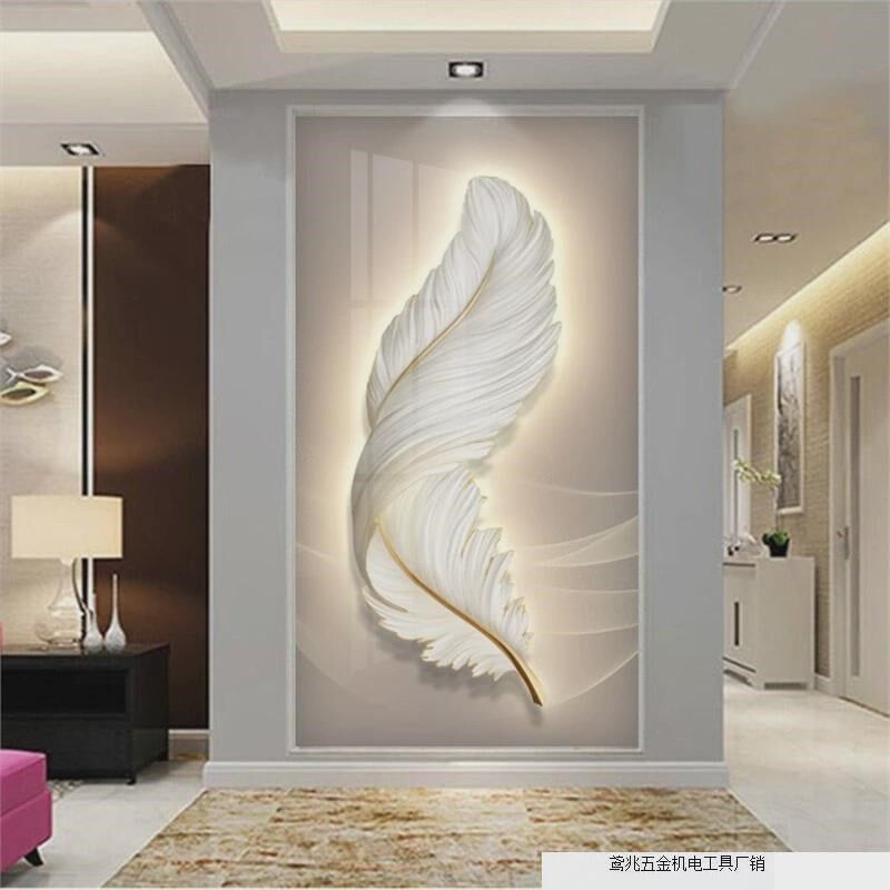 现代简约玄关背景墙壁纸装饰画走廊过道墙布壁画隐形门画入户墙纸