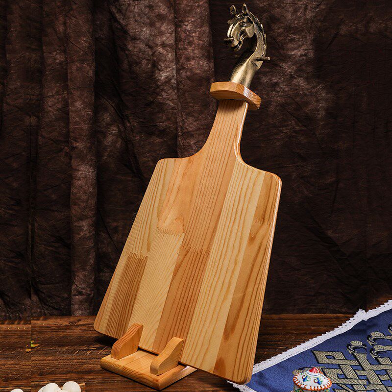 蒙古马头木盘火锅羊肉盘蒙古族特色蒙餐餐具实木手工托盘盘子包邮