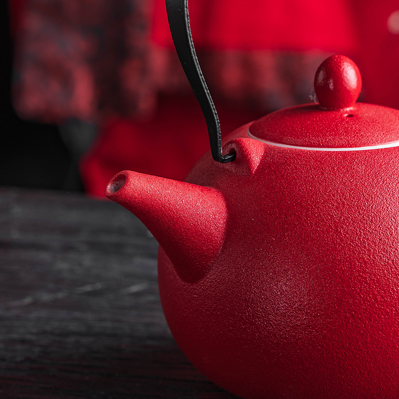 结婚茶具礼盒套装中式陶瓷红色敬茶杯婚庆送礼用品敬茶壶改口茶杯