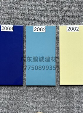 白色外墙瓷砖100*200釉面砖蓝色红色纯色瓷砖 条形砖 麻面通体砖