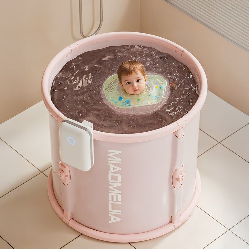恒温婴儿游泳桶家用宝宝游泳池新生儿童小孩室内加厚可折叠洗澡桶