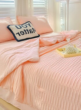 A524小清新夏季泡泡纱夏凉被四件套夏被可机洗空调被夏天宿舍薄款