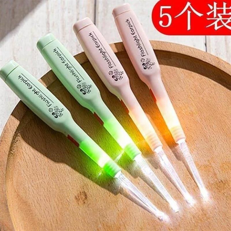 耳签勺 发光扒瓦扣扚刮采耳勺有灯掏耳朵带亮灯儿童套装神器耳屎