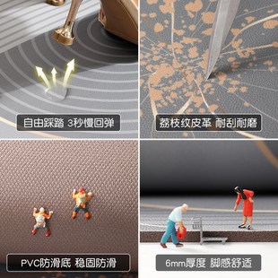 皮革可擦免洗门垫家用玄关进门口脚垫可裁剪地毯 入户地垫2024新款