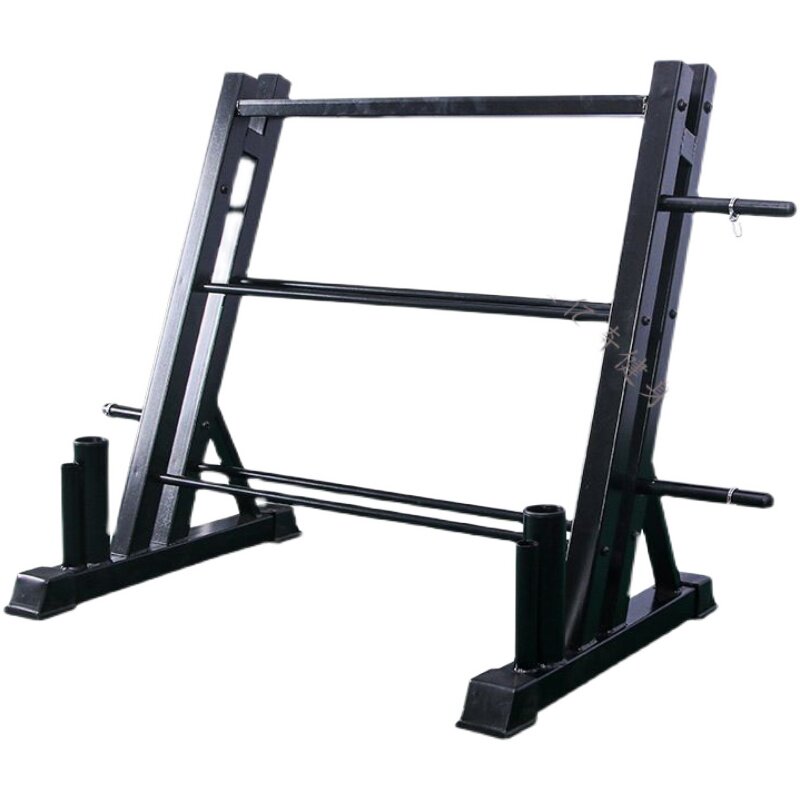 三层双层哑铃架健身器材多功能储存架壶铃杠铃杆杠铃片收纳架包胶