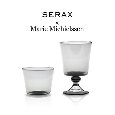 比利时Serax LA MERE小众设计烟灰色红白葡萄酒杯水晶玻璃杯子