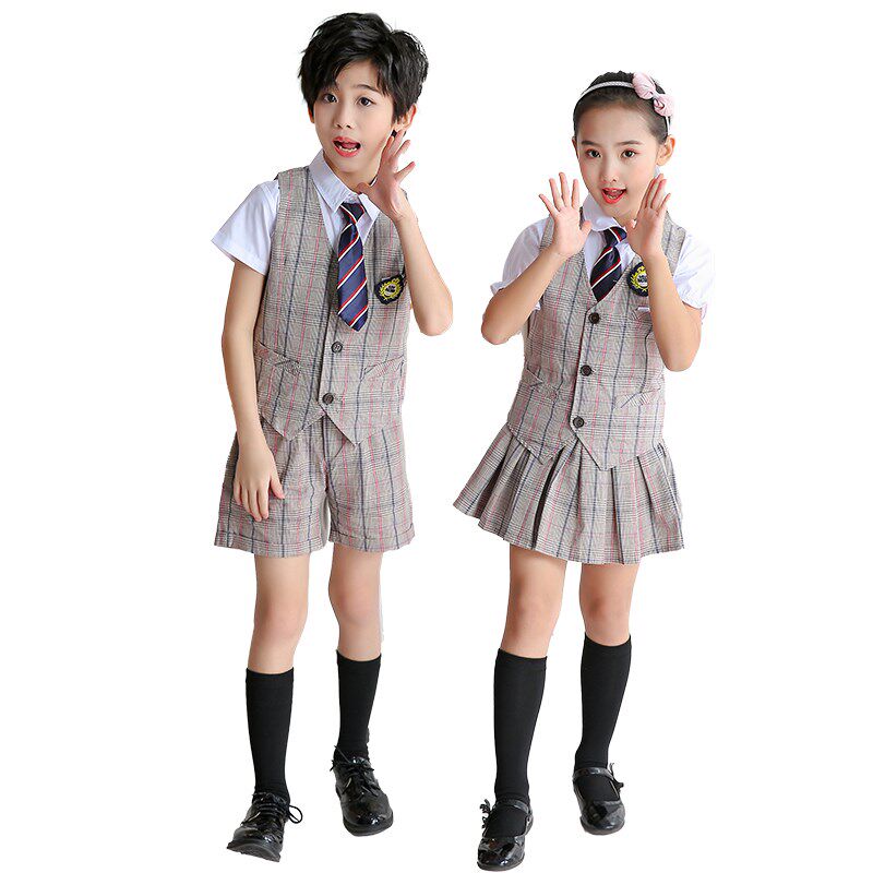 幼儿园新款英伦风园服小学生韩版夏季校服套装男女儿童毕业班服装