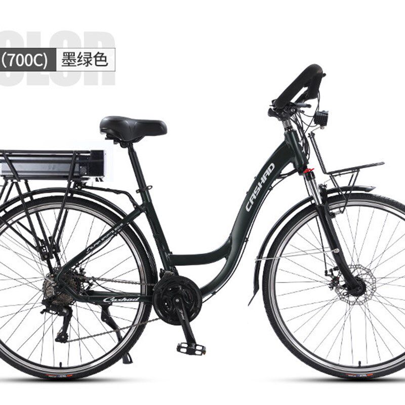 锂电郊游车700C旅行车48V助力电动山地自行车老年27速长途车28寸