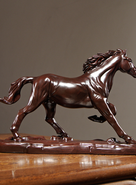 黑檀木马到成功摆件实木质雕刻生肖马工艺品家居办公室装饰工艺品