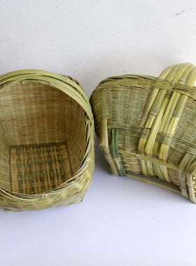纯手工编制 手提竹篮竹编u菜篮子 环保购物篮收纳筐篮水果篮竹筐